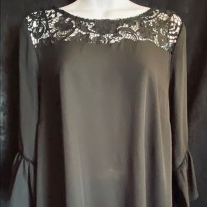 BNWT Women’s KATIE’S Beautiful Black Vintage Style Blouse, Size Small